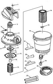 Wd09350 Vac Assembly Diagram and Parts List for AM2265  Ridgid Industrial Fan / Circulator
