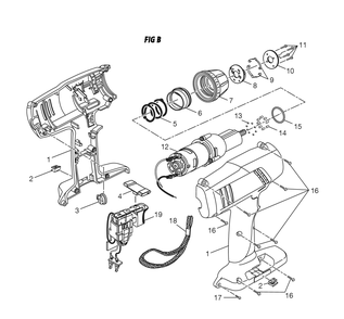Fig-1 Diagram and Parts List for 973227030  Ridgid Cordless Drill