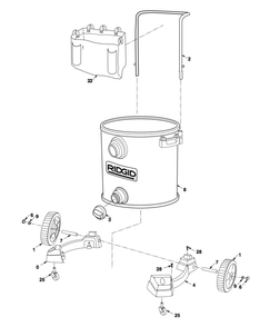 1610rv Cart Assembly Diagram and Parts List for AM2265  Ridgid Industrial Fan / Circulator