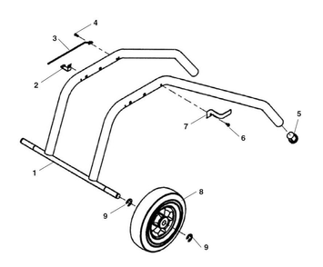 B Frame Diagram and Parts List for K-1500SPB 91027 Ridgid Drain Cleaner