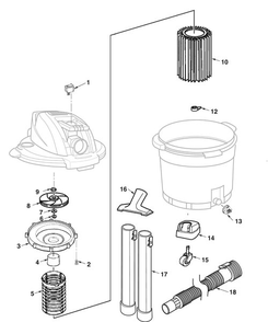 Wd12780 Vac Assembly Diagram and Parts List for AM2265  Ridgid Industrial Fan / Circulator