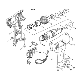 Fig-1 Diagram and Parts List for 973227010  Ridgid Cordless Drill
