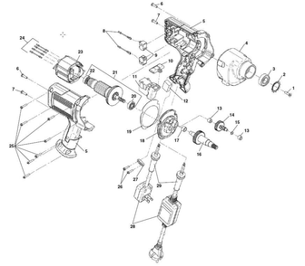 Power Unit Diagram and Parts List for K-45AF-5 36043 Ridgid Drain Cleaner