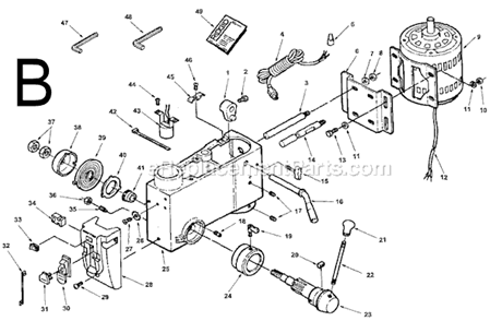 Page B Diagram and Parts List for DP15000  Ridgid Drill Press