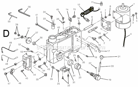 Page D Diagram and Parts List for DP15501  Ridgid Drill Press