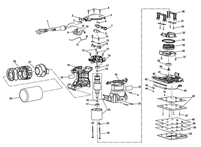 Fig-0 Diagram and Parts List for R25011  Ridgid Sander Grinder