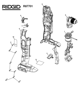 Fig-0 Diagram and Parts List for R87701  Ridgid Cordless Drill