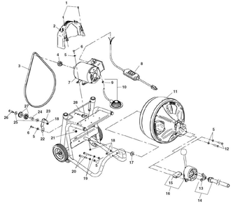 Main Components Diagram and Parts List for K-400 W (C-32 IW)(27028) Ridgid Drain Cleaner