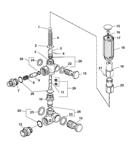 Unloader Valve - (Black Knob) Diagram and Parts List for 67332 67332 Ridgid Drain Cleaner