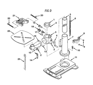 Fig-3 Diagram and Parts List for DP1550  Ridgid Drill Press
