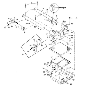 Carriage And Chip Pan Diagram and Parts List for 29863  Ridgid Pipe Tools