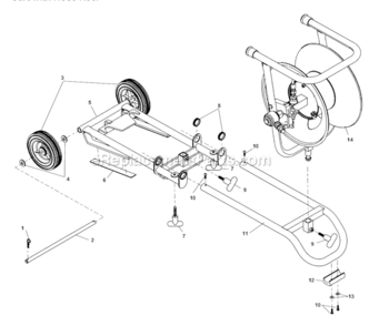 Part Location Diagram of 64017 Ridgid Handle Foot