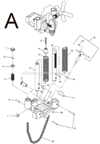 Page A Diagram and Parts List for HC-300  Ridgid Router