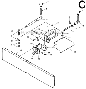 Page C Diagram and Parts List for JP06000  Ridgid Planer Jointer