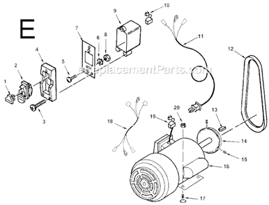 Page E Diagram and Parts List for JP06100  Ridgid Planer Jointer