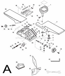Page A Diagram and Parts List for JP06101  Ridgid Planer Jointer