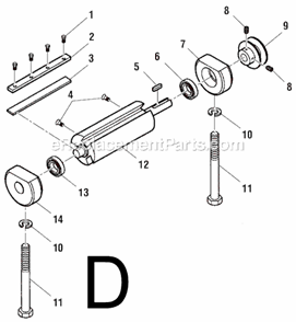 Page D Diagram and Parts List for JP06101  Ridgid Planer Jointer