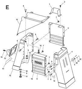 Page E Diagram and Parts List for JP0610  Ridgid Planer Jointer