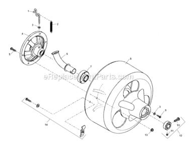 Drum Assembly Diagram and Parts List for K-375  Ridgid Drain Cleaner