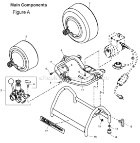 Page A Diagram and Parts List for K-3800  Ridgid Drain Cleaner