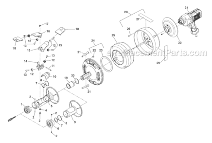 Part Location Diagram of 36498 Ridgid Drum Guard