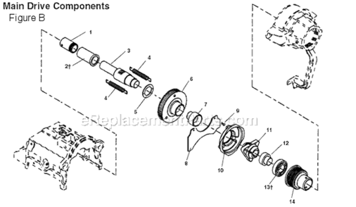 Part Location Diagram of 65712 Ridgid Shaft W/Rack