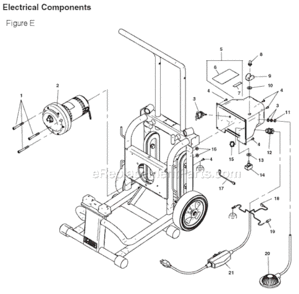 Page E Diagram and Parts List for K-6200  Ridgid Drain Cleaner