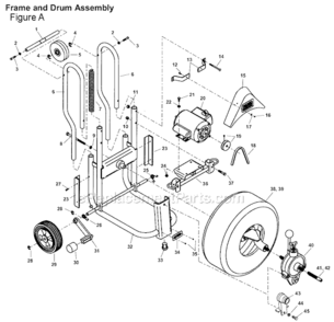 Page A Diagram and Parts List for K-750  Ridgid Drain Cleaner