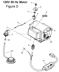 Page D Diagram and Parts List for K-750  Ridgid Drain Cleaner