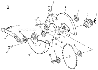 Part Location Diagram of 828139 Ridgid Elbow, Dust