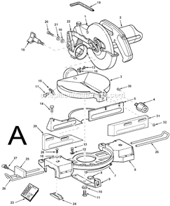 Page A Diagram and Parts List for MS10501  Ridgid Miter Saw