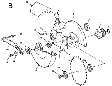 Part Location Diagram of 37429 Ridgid Dust Elbow