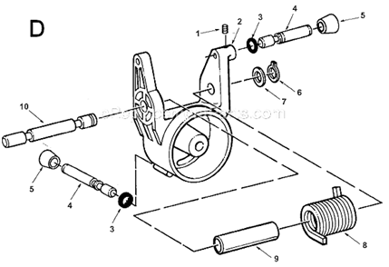 Page D Diagram and Parts List for MS10502  Ridgid Miter Saw