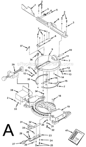 Page A Diagram and Parts List for MS12502  Ridgid Miter Saw
