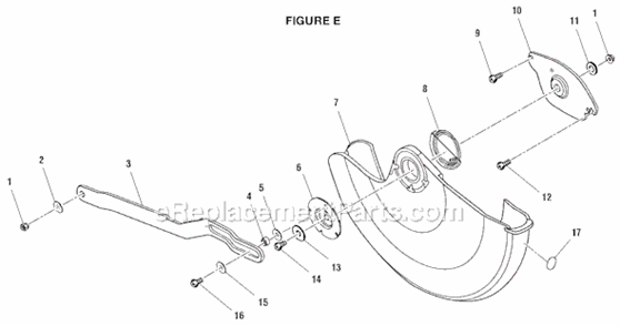 Page E Diagram and Parts List for MS1250LZ1  Ridgid Miter Saw