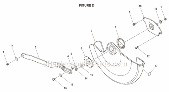 Page D Diagram and Parts List for MS1250LZA  Ridgid Miter Saw