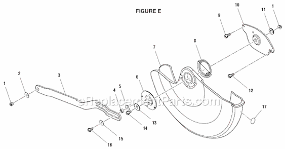 Page E Diagram and Parts List for MS1250LZ  Ridgid Miter Saw
