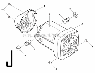 Page J Diagram and Parts List for MS1290LZ1  Ridgid Miter Saw