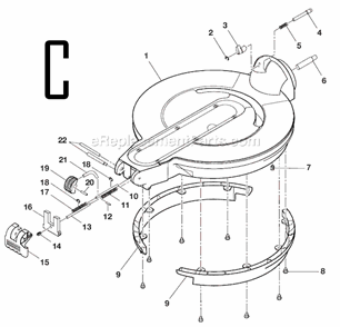 Page C Diagram and Parts List for MS1290LZ1  Ridgid Miter Saw