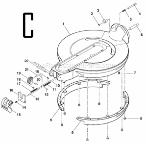 Page C Diagram and Parts List for MS1290LZA  Ridgid Miter Saw