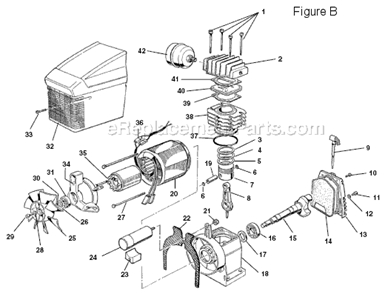 Page B Diagram and Parts List for OL50135  Ridgid Compressor