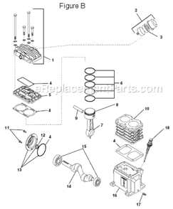 Page B Diagram and Parts List for OL90150  Ridgid Compressor