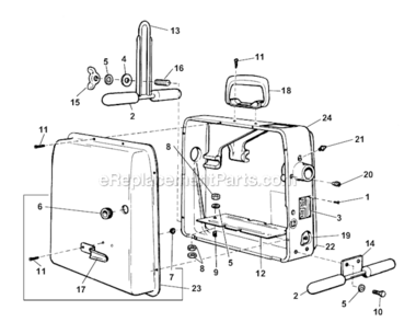 Main Body Components (Old Style) Diagram and Parts List for PRO-60  Ridgid Drain Cleaner