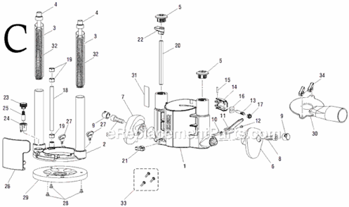 Part Location Diagram of 202050001 Ridgid Rip Guide Assembly