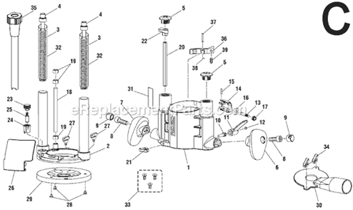 Part Location Diagram of 200265003 Ridgid Plunge Frame Assembly