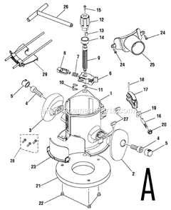 Page A Diagram and Parts List for R29301  Ridgid Router