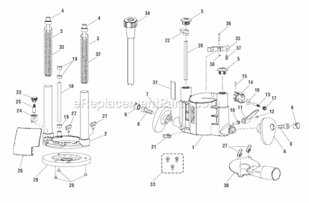 Page B Diagram and Parts List for R29302  Ridgid Router
