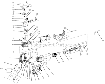 Page A Diagram and Parts List for R3000S  Ridgid Reciprocating Saw