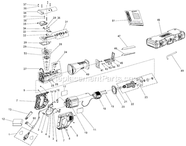Page A Diagram and Parts List for R3000  Ridgid Reciprocating Saw