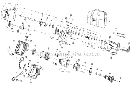 Page A Diagram and Parts List for R3020  Ridgid Reciprocating Saw